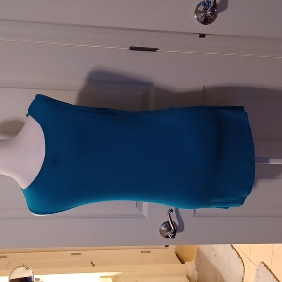 💙🌺Jason Maxwell turquoise Ruched Embellished Tank - Picture 7 of 10